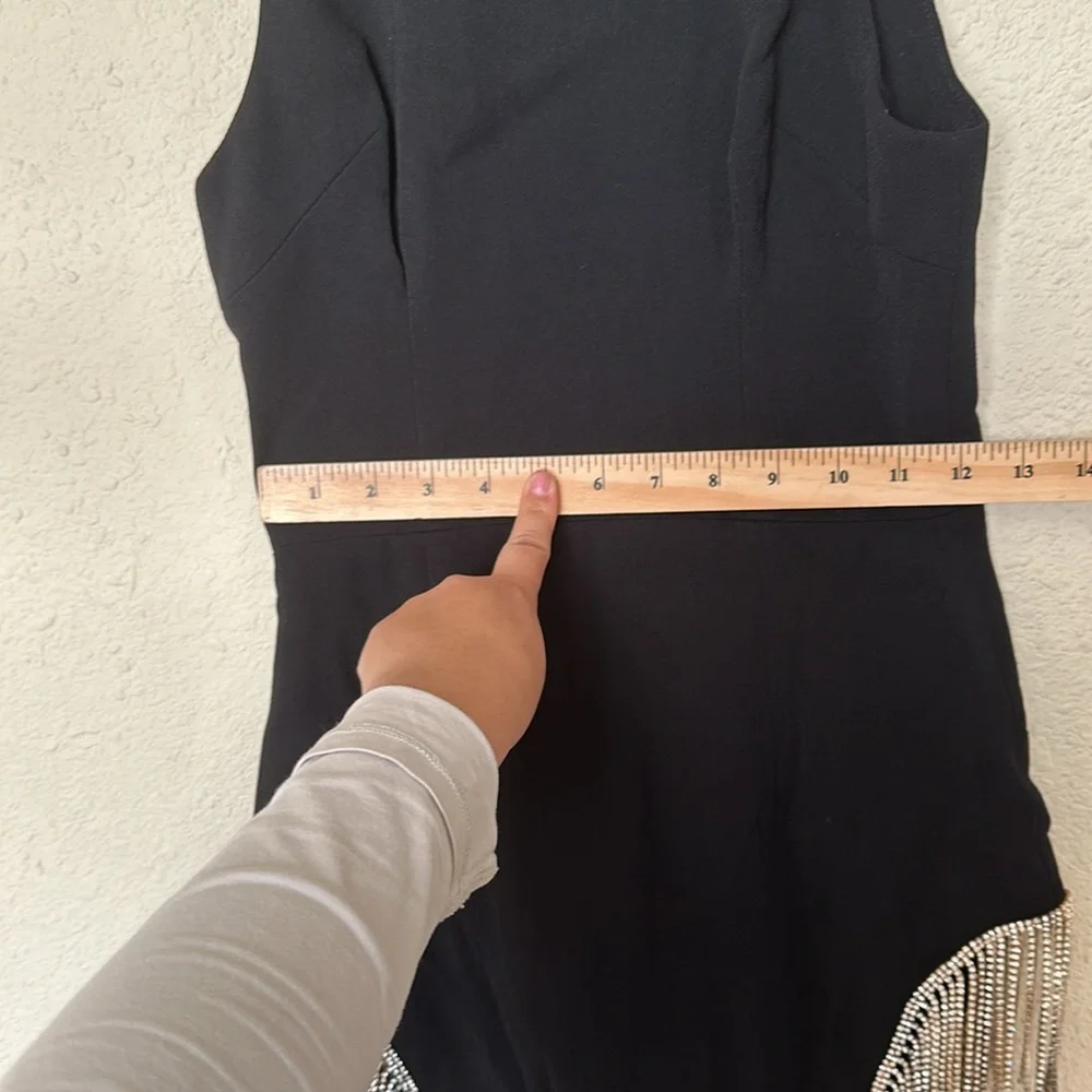 HOUSE OF CB 'Charlize'‎ Black Crystal Trim Dress /Size XS rhinestones NWOT